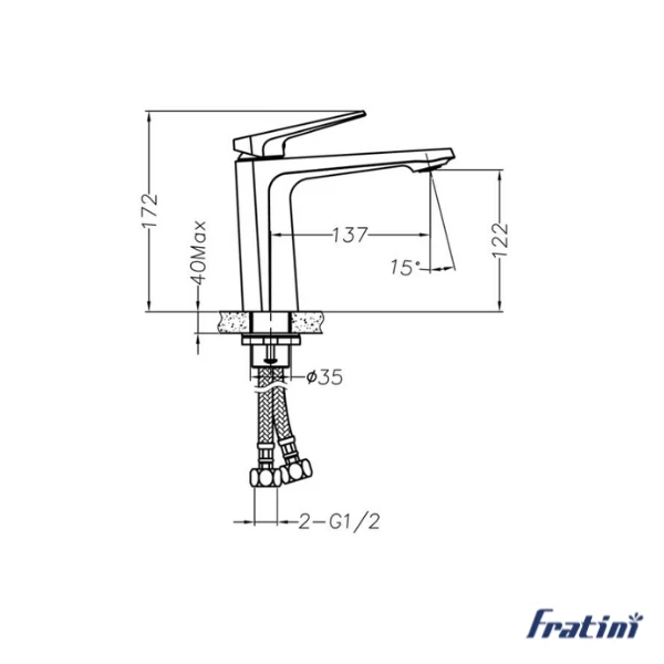 Vòi chậu rửa mặt Fratini 39040101GY