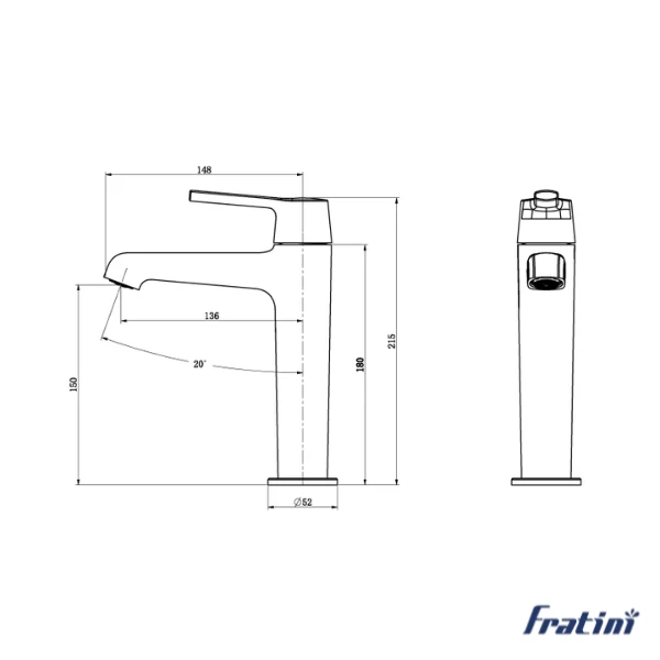 Vòi chậu rửa mặt Fratini 39040104GL