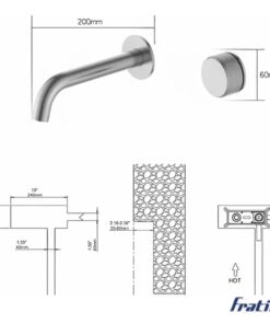 vòi chậu rửa mặt âm tường Fratini Mixer model 39041610