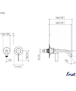 vòi chậu rửa mặt âm tường Fratini 39041617GL