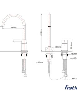 vòi rửa mặt lắp bàn đá nóng lạnh Fratini 39041722GY