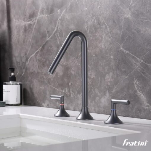 Vòi rửa mặt lắp bàn đá nóng lạnh Torino Fratini Torino Grey model 39041726GY - Hình ảnh 3