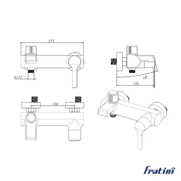 sen tắm nóng lạnh Fratini Bitexco Gray 39050135GY