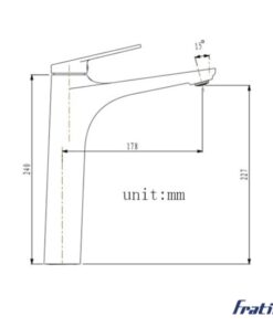 vòi chậu rửa mặt Fratini Gray Basin model 39040109GY