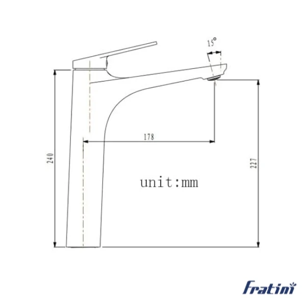 vòi chậu rửa mặt Fratini Gray Basin model 39040109GY