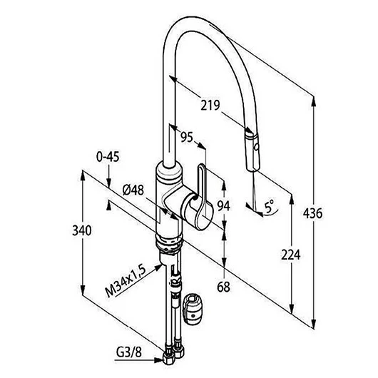 Vòi bếp dây rút KLUDI BINGO STAR 428520578 - Ảnh 5