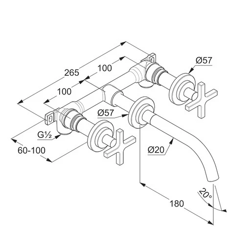 Vòi rửa âm tường KLUDI NOVA FONTE 201440520 - Ảnh 3