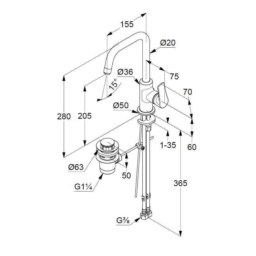 Vòi rửa lavabo KLUDI PURE & STYLE 400250575 - Ảnh 3