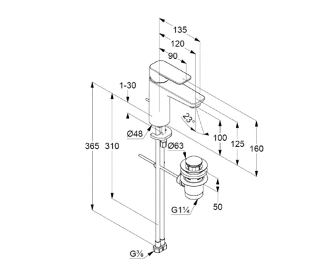 Vòi rửa lavabo KLUDI PURE & STYLE 402900575 - Ảnh 3