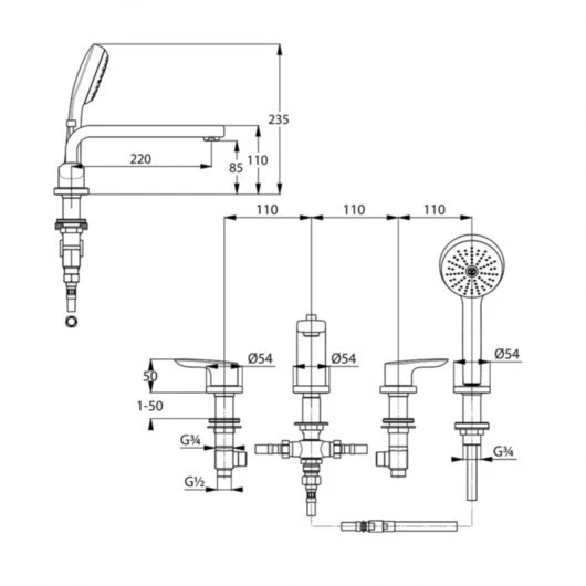 voi-xa-bon-tam-kludi-pure-solid-344230575-ban-ve-ky-thuat